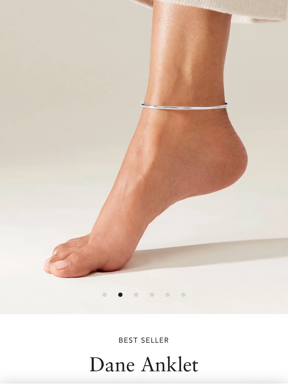 Jenny Bird Dane anklet 10” silver tone NEW